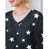 image:imageEkouaer Lounge Sets for Women Long Sleeve Knit Ribbed Pajama Sets 2 Piece Casual Loungewear with PocketsGray Stars