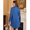 image:imageEkouaer Nightgowns for Women Long Sleeve Night Gown Button Pajama DressBlue