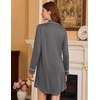 image:imageEkouaer Nightgowns for Women Long Sleeve Night Gown Button Pajama DressDark Grey