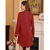 image:imageEkouaer Nightgowns for Women Long Sleeve Night Gown Button Pajama DressDark Red