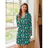 image:imageEkouaer Nightgowns for Women Long Sleeve Night Gown Button Pajama DressGreen Christmas