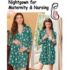 image:imageEkouaer Nightgowns for Women Long Sleeve Night Gown Button Pajama DressGreen Christmas