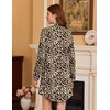 image:imageEkouaer Nightgowns for Women Long Sleeve Night Gown Button Pajama DressLeopard