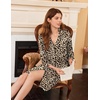 image:imageEkouaer Nightgowns for Women Long Sleeve Night Gown Button Pajama DressLeopard