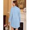 image:imageEkouaer Nightgowns for Women Long Sleeve Night Gown Button Pajama DressLight Blue