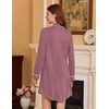 image:imageEkouaer Nightgowns for Women Long Sleeve Night Gown Button Pajama DressPink