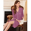 image:imageEkouaer Nightgowns for Women Long Sleeve Night Gown Button Pajama DressPurple