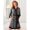 image:imageEkouaer Robes for Women Bathrobe Lightweight Robe 34 Sleeve Knit SleepwearDark Grey