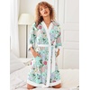 image:imageEkouaer Robes for Women Bathrobe Lightweight Robe 34 Sleeve Knit SleepwearGreen Flower
