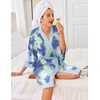 image:imageEkouaer Robes for Women Bathrobe Lightweight Robe 34 Sleeve Knit SleepwearGreen Tie Dye