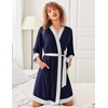 image:imageEkouaer Robes for Women Bathrobe Lightweight Robe 34 Sleeve Knit SleepwearNavy Blue