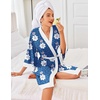 image:imageEkouaer Robes for Women Bathrobe Lightweight Robe 34 Sleeve Knit SleepwearWhite Leopard Print