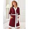 image:imageEkouaer Robes for Women Bathrobe Lightweight Robe 34 Sleeve Knit SleepwearWine Red