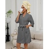 image:imageEkouaer Towel Robe for Women Terry Cloth Robes for Women Absorbent BathrobeDark Grey