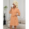 image:imageEkouaer Towel Robe for Women Terry Cloth Robes for Women Absorbent BathrobeSoft Orange