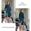 image:imageEkouaer Women Robes Knee Length Kimono Bathrobe Lightweight Soft Sleepwear1 Dark Green