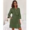image:imageEkouaer Women Robes Knee Length Kimono Bathrobe Lightweight Soft SleepwearArmy Green