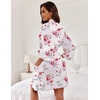 image:imageEkouaer Women Robes Knee Length Kimono Bathrobe Lightweight Soft SleepwearCharming Rose