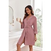 image:imageEkouaer Women Robes Knee Length Kimono Bathrobe Lightweight Soft SleepwearGray Purple