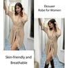image:imageEkouaer Women Robes Knee Length Kimono Bathrobe Lightweight Soft SleepwearKhaki