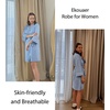 image:imageEkouaer Women Robes Knee Length Kimono Bathrobe Lightweight Soft SleepwearLight Blue