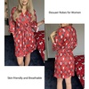 image:imageEkouaer Women Robes Knee Length Kimono Bathrobe Lightweight Soft SleepwearRed Plaid Teddy Bear