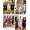 image:imageEkouaer Women Silky Satin Robe Lace Bridesmaid Bathrobes Kimono LoungewearBlack