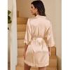 image:imageEkouaer Women Silky Satin Robe Lace Bridesmaid Bathrobes Kimono LoungewearFlesh Color