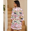image:imageEkouaer Women Silky Satin Robe Lace Bridesmaid Bathrobes Kimono LoungewearPink Tiger
