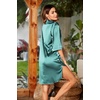 image:imageEkouaer Womens Satin Button Down Nightshirt 34 Sleeve Boyfriend NightgownCeladon Green