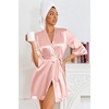 image:imageEkouaer Womens Satin Robes Short Silk Kimono Bath Robe with Pockets01pastel Pink