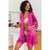 image:imageEkouaer Womens Satin Robes Short Silk Kimono Bath Robe with PocketsHot Pink