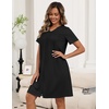 image:imageEkouaer Zipper Robes for Women Short Knit Lightweight Bathrobe with PocketsBlack
