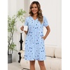 image:imageEkouaer Zipper Robes for Women Short Knit Lightweight Bathrobe with PocketsBlue Moon Star