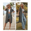 image:imageEkouaer Zipper Robes for Women Short Knit Lightweight Bathrobe with PocketsDark Gray