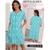 image:imageEkouaer Zipper Robes for Women Short Knit Lightweight Bathrobe with PocketsLight Blue Butterfly