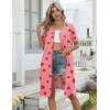 image:imageEkouaer Zipper Robes for Women Short Knit Lightweight Bathrobe with PocketsPink Strawberry