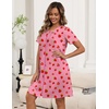 image:imageEkouaer Zipper Robes for Women Short Knit Lightweight Bathrobe with PocketsStrawberry