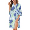 image:imageEkouaer Robes for Women Bathrobe Lightweight Robe 34 Sleeve Knit SleepwearGreen Tie Dye
