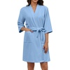 image:imageEkouaer Towel Robe for Women Terry Cloth Robes for Women Absorbent BathrobeLight Blue