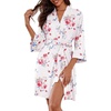 image:imageEkouaer Women Robes Knee Length Kimono Bathrobe Lightweight Soft SleepwearCharming Rose