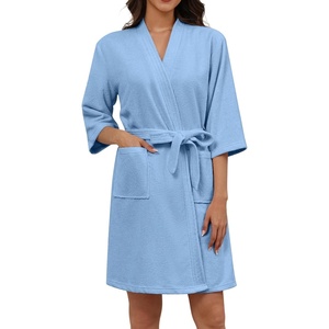 image:imageEkouaer Towel Robe for Women Terry Cloth Robes for Women Absorbent BathrobeLight Blue