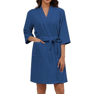 image:imageEkouaer Towel Robe for Women Terry Cloth Robes for Women Absorbent BathrobeNavy