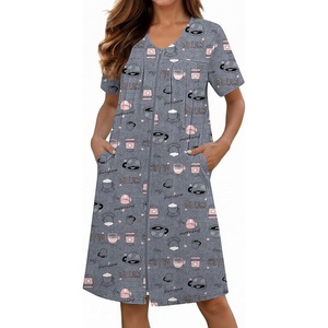 image:imageEkouaer Zipper Robes for Women Short Knit Lightweight Bathrobe with PocketsGrey Coffee