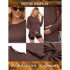 image:image3 Pack Women Maternity Shirts Long Sleeve Pregnancy Tops with Thumb HoleBlackBrownCaramel