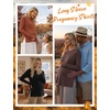 image:image3 Pack Women Maternity Shirts Long Sleeve Pregnancy Tops with Thumb HoleBlackBrownCaramel