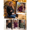 image:image3 Pack Women Maternity Shirts Long Sleeve Pregnancy Tops with Thumb HoleBlackDark RedArmy Green