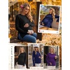 image:image3 Pack Women Maternity Shirts Long Sleeve Pregnancy Tops with Thumb HoleBlackDeep PurpleNavy Blue