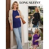 image:image3 Pack Women Maternity Shirts Long Sleeve Pregnancy Tops with Thumb HoleBlackDeep PurpleNavy Blue