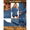 image:image3 Pack Women Maternity Shirts Long Sleeve Pregnancy Tops with Thumb HoleBlackWhiteBlue